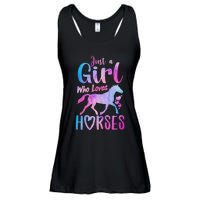 Just A Girl Who Loves Horses Riding Cute Horse Girl Ladies Essential Flowy Tank