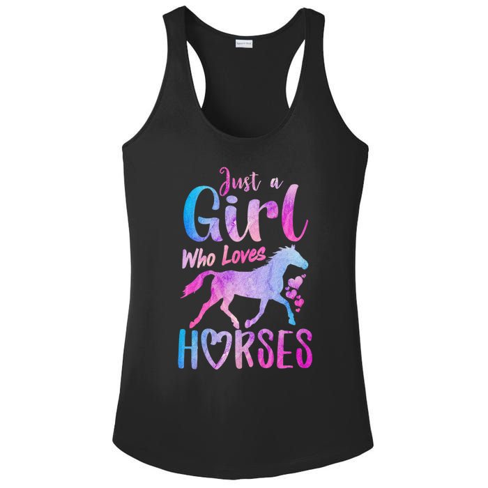 Just A Girl Who Loves Horses Riding Cute Horse Girl Ladies PosiCharge Competitor Racerback Tank