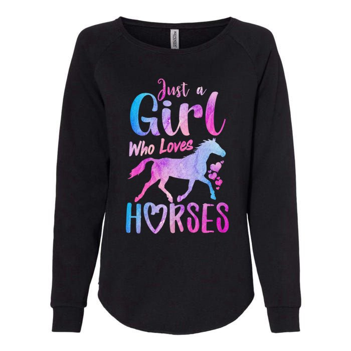 Just A Girl Who Loves Horses Riding Cute Horse Girl Womens California Wash Sweatshirt