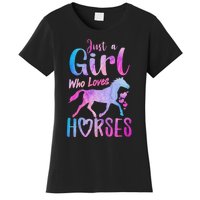 Just A Girl Who Loves Horses Riding Cute Horse Girl Women's T-Shirt