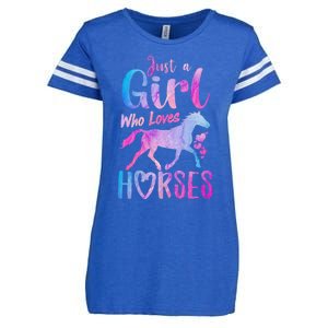 Just A Girl Who Loves Horses Riding Cute Horse Girl Enza Ladies Jersey Football T-Shirt