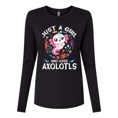 Just A Girl Who Loves Axolotls Cute Axolotl Kids Womens Cotton Relaxed Long Sleeve T-Shirt