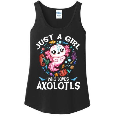 Just A Girl Who Loves Axolotls Cute Axolotl Kids Ladies Essential Tank