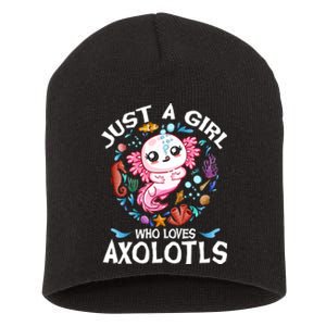 Just A Girl Who Loves Axolotls Cute Axolotl Kids Short Acrylic Beanie