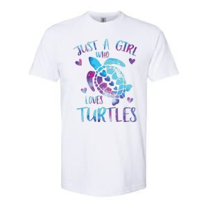 Just A Girl Who Loves Turtles Galaxy Space Sea Turtle Lover Softstyle CVC T-Shirt