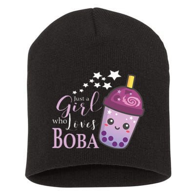 Just A Girl Who Loves Boba Tea Boba Milk Tea Bubble Tea Short Acrylic Beanie