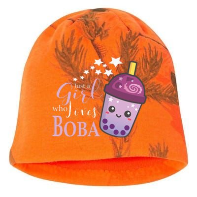 Just A Girl Who Loves Boba Tea Boba Milk Tea Bubble Tea Kati - Camo Knit Beanie