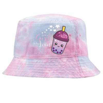 Just A Girl Who Loves Boba Tea Boba Milk Tea Bubble Tea Tie-Dyed Bucket Hat