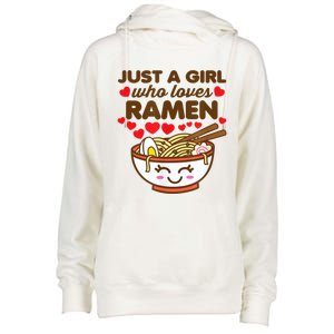 Just A Girl Who Loves Ramen Cute Kawaii Asian Noodles Lover Womens Funnel Neck Pullover Hood