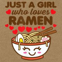 Just A Girl Who Loves Ramen Cute Kawaii Asian Noodles Lover Cotton Canvas Backpack