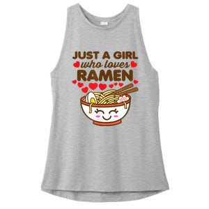 Just A Girl Who Loves Ramen Cute Kawaii Asian Noodles Lover Ladies PosiCharge Tri-Blend Wicking Tank