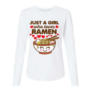 Just A Girl Who Loves Ramen Cute Kawaii Asian Noodles Lover Womens Cotton Relaxed Long Sleeve T-Shirt