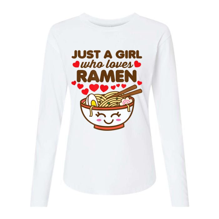 Just A Girl Who Loves Ramen Cute Kawaii Asian Noodles Lover Womens Cotton Relaxed Long Sleeve T-Shirt