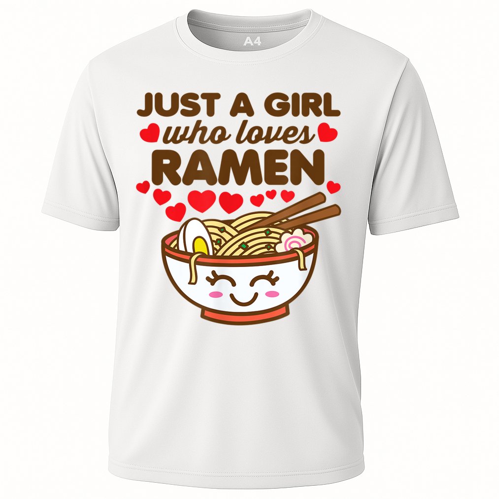 Just A Girl Who Loves Ramen Cute Kawaii Asian Noodles Lover Cooling Performance Crew T-Shirt