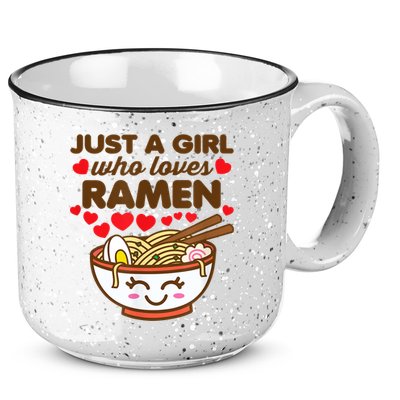 Just A Girl Who Loves Ramen Cute Kawaii Asian Noodles Lover 15oz Campfire Ceramic Mug