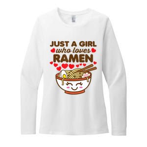 Just A Girl Who Loves Ramen Cute Kawaii Asian Noodles Lover Womens CVC Long Sleeve Shirt