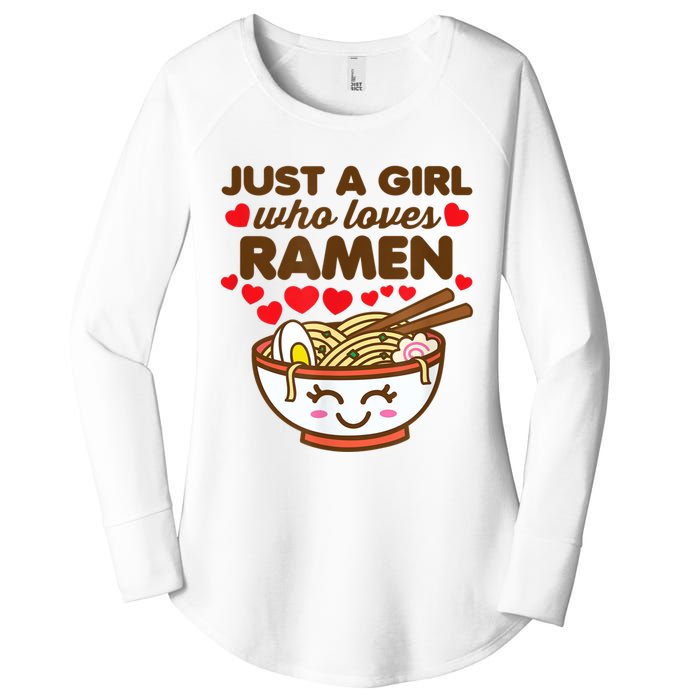 Just A Girl Who Loves Ramen Cute Kawaii Asian Noodles Lover Women's Perfect Tri Tunic Long Sleeve Shirt