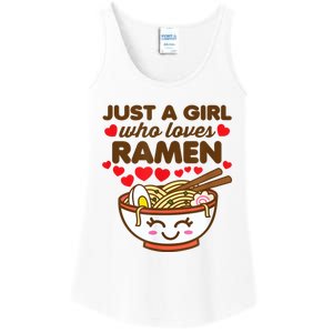 Just A Girl Who Loves Ramen Cute Kawaii Asian Noodles Lover Ladies Essential Tank