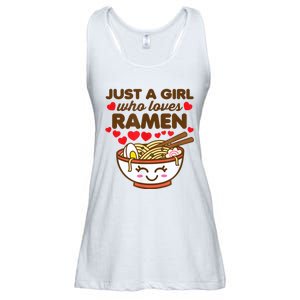 Just A Girl Who Loves Ramen Cute Kawaii Asian Noodles Lover Ladies Essential Flowy Tank