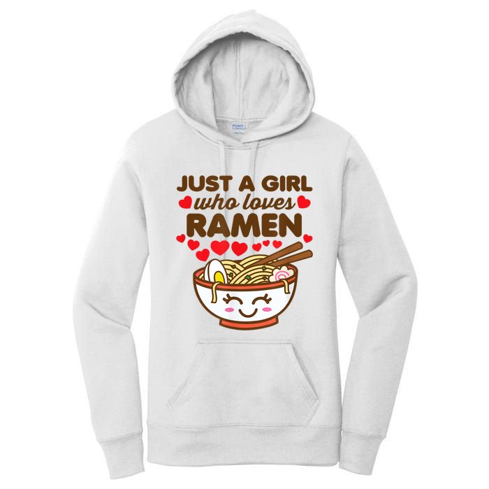 Just A Girl Who Loves Ramen Cute Kawaii Asian Noodles Lover Women's Pullover Hoodie