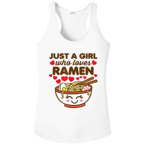 Just A Girl Who Loves Ramen Cute Kawaii Asian Noodles Lover Ladies PosiCharge Competitor Racerback Tank