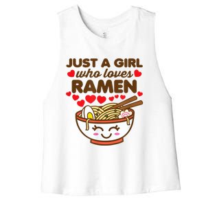 Just A Girl Who Loves Ramen Cute Kawaii Asian Noodles Lover Women's Racerback Cropped Tank