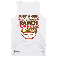 Just A Girl Who Loves Ramen Cute Kawaii Asian Noodles Lover Tank Top