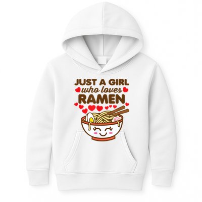 Just A Girl Who Loves Ramen Cute Kawaii Asian Noodles Lover Kids Hoodie
