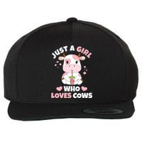 Just A Girl Who Loves Cows Cute Strawberry Cow Cowgirl Print Wool Snapback Cap