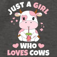 Just A Girl Who Loves Cows Cute Strawberry Cow Cowgirl Print Vector Backpack