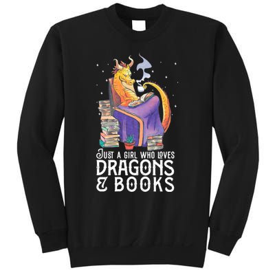 Just A Girl Who Loves Dragons & Books Book Nerds Sweatshirt