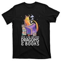 Just A Girl Who Loves Dragons & Books Book Nerds T-Shirt