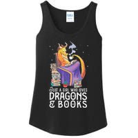 Just A Girl Who Loves Dragons & Books Book Nerds Ladies Essential Tank