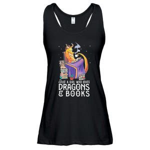 Just A Girl Who Loves Dragons & Books Book Nerds Ladies Essential Flowy Tank