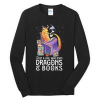 Just A Girl Who Loves Dragons & Books Book Nerds Tall Long Sleeve T-Shirt