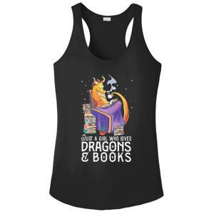 Just A Girl Who Loves Dragons & Books Book Nerds Ladies PosiCharge Competitor Racerback Tank