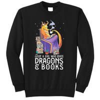 Just A Girl Who Loves Dragons & Books Book Nerds Tall Sweatshirt