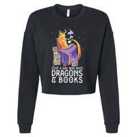 Just A Girl Who Loves Dragons & Books Book Nerds Cropped Pullover Crew