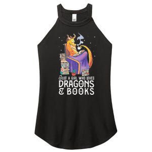 Just A Girl Who Loves Dragons & Books Book Nerds Women's Perfect Tri Rocker Tank