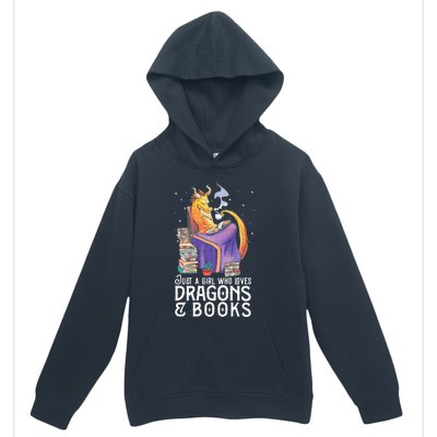 Just A Girl Who Loves Dragons & Books Book Nerds Urban Pullover Hoodie