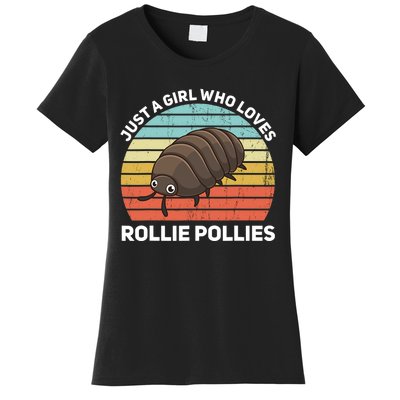 Just A Girl Who Loves Rollie Pollies Isopod Entomologist Women's T-Shirt