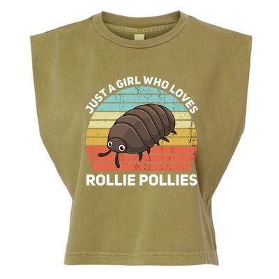 Just A Girl Who Loves Rollie Pollies Isopod Entomologist Garment-Dyed Women's Muscle Tee