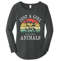 Just A Girl Who Loves Animals Women's Perfect Tri Tunic Long Sleeve Shirt