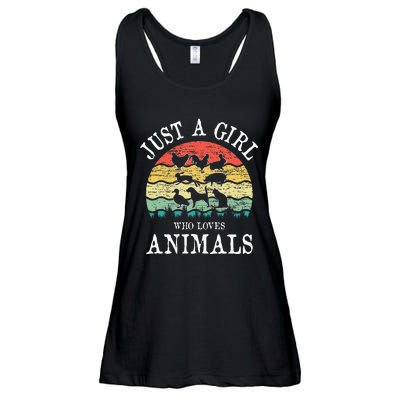 Just A Girl Who Loves Animals Ladies Essential Flowy Tank