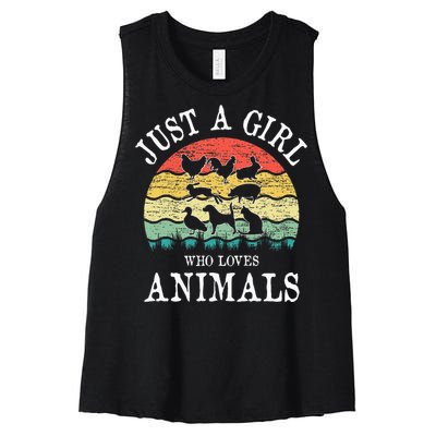 Just A Girl Who Loves Animals Women's Racerback Cropped Tank