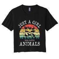 Just A Girl Who Loves Animals Women's Crop Top Tee