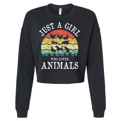 Just A Girl Who Loves Animals Cropped Pullover Crew