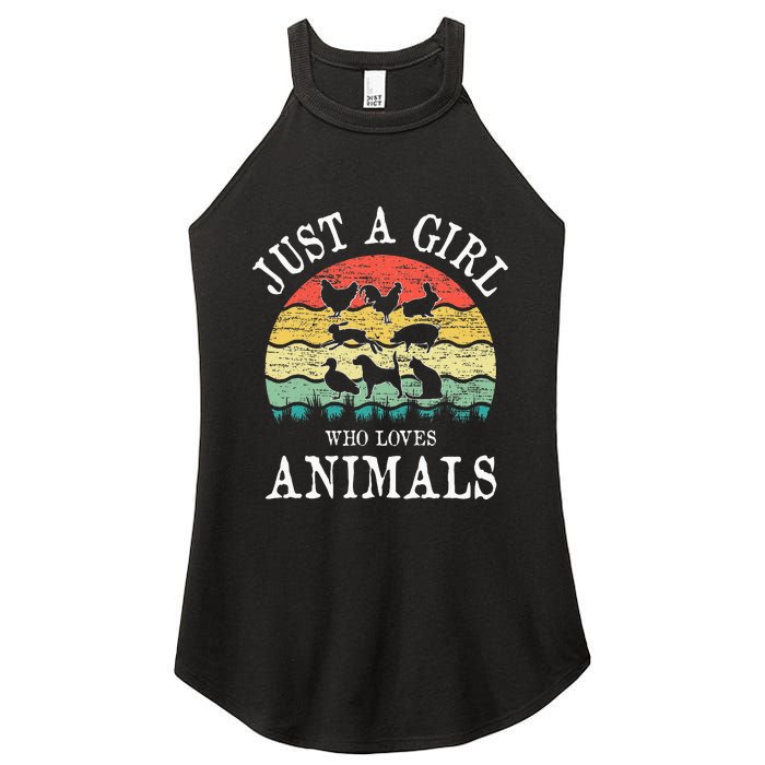 Just A Girl Who Loves Animals Women's Perfect Tri Rocker Tank