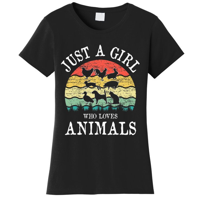 Just A Girl Who Loves Animals Women's T-Shirt