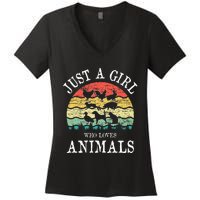 Just A Girl Who Loves Animals Women's V-Neck T-Shirt